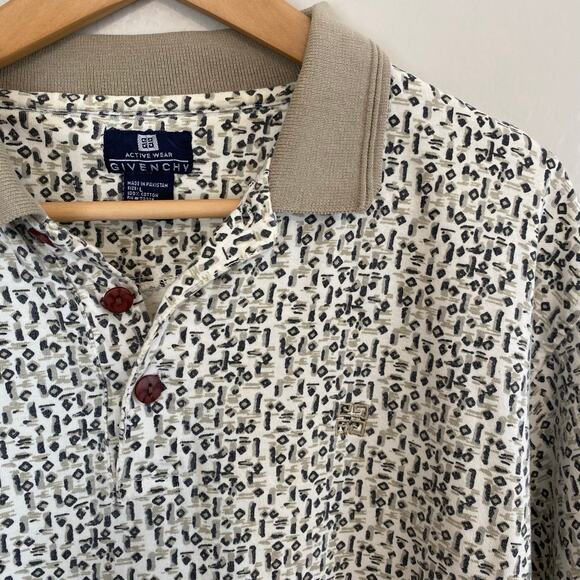 Vintage Givenchy Active Wear Mens Golf Polo Shirt Size Large 100% Cotton - Picture 1 of 3